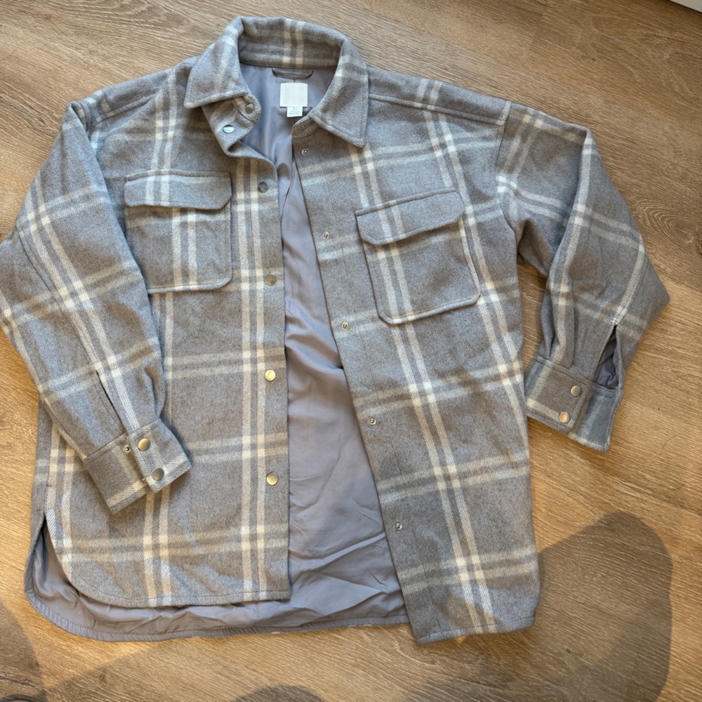 H&M Gray Plaid Jacket